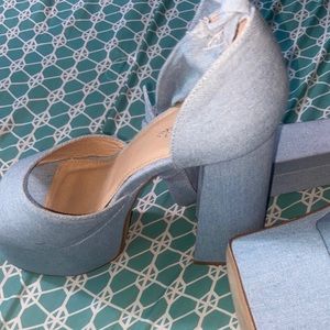 Denim platform/chunky heels